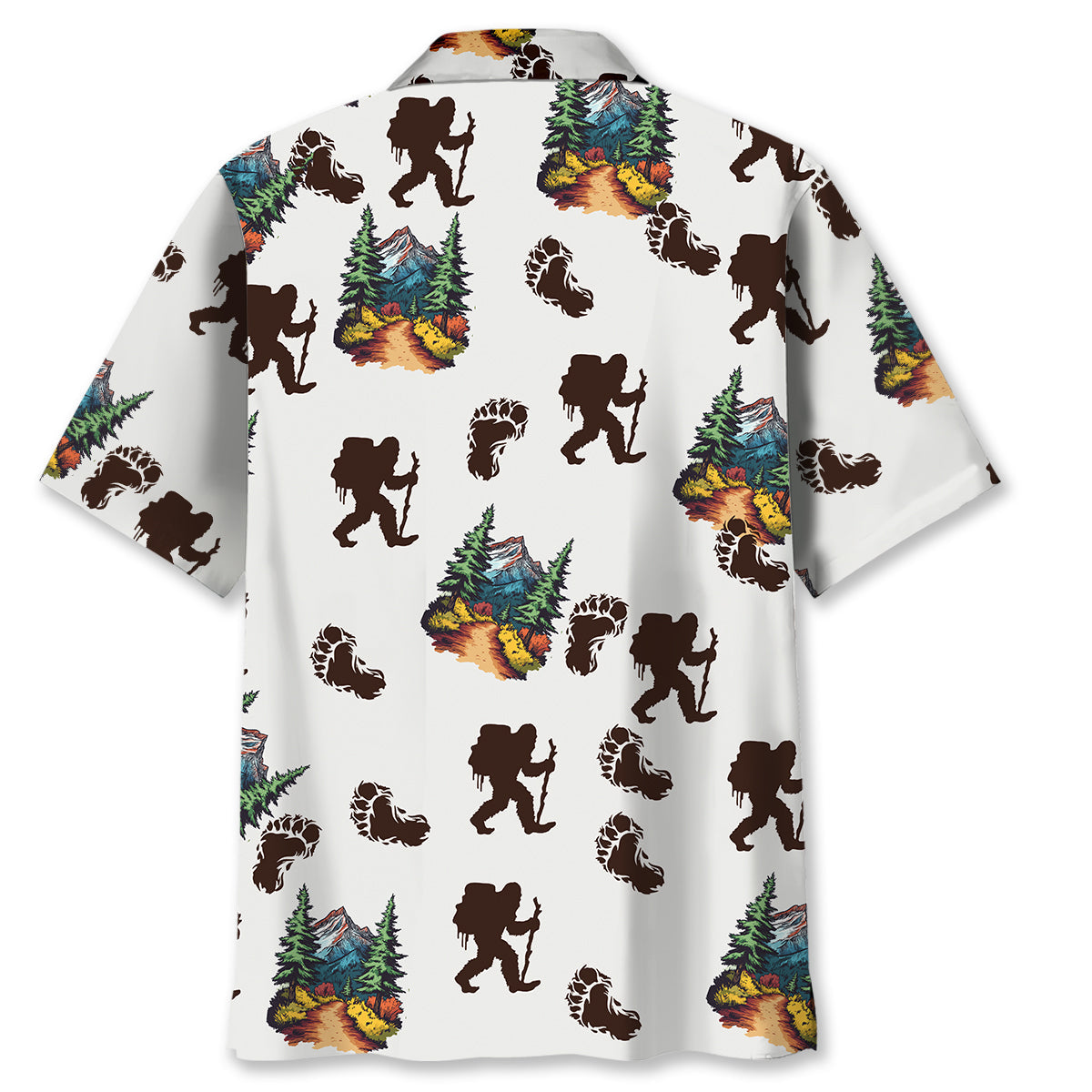 Bigfoot Hiking Footprint Hawaiian Shirt
