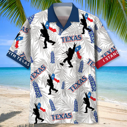 Bigfoot I Stand with Texas Hawaiian Shirt