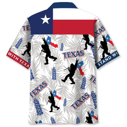 Bigfoot I Stand with Texas Hawaiian Shirt
