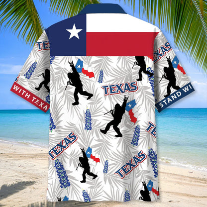 Bigfoot I Stand with Texas Hawaiian Shirt
