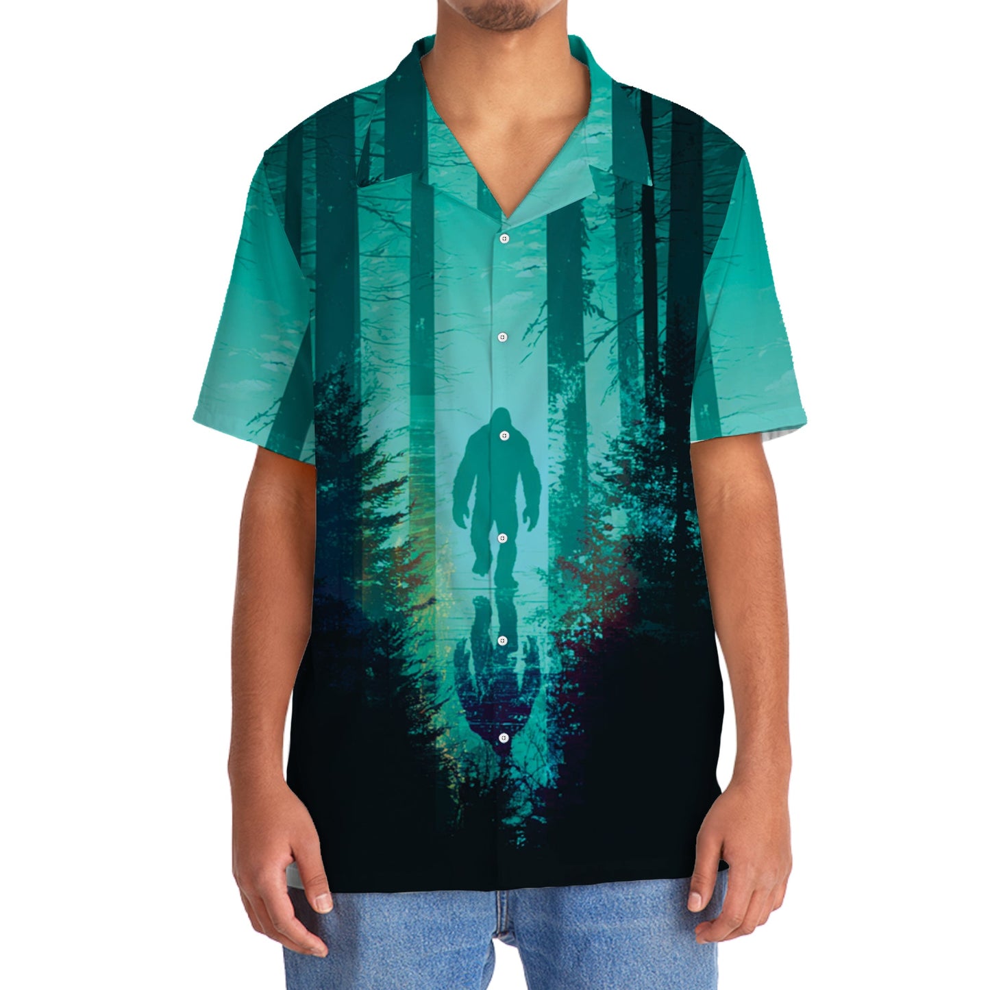 Bigfoot Into the Forest Hawaiian Shirt