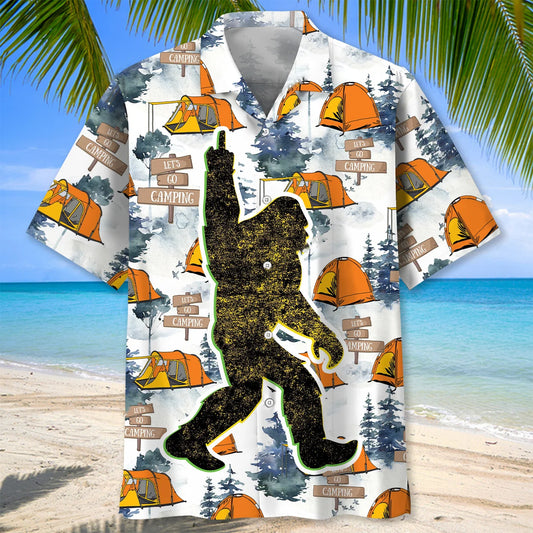 Bigfoot Let S Go Camping Hawaiian Shirt
