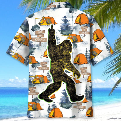 Bigfoot Let S Go Camping Hawaiian Shirt