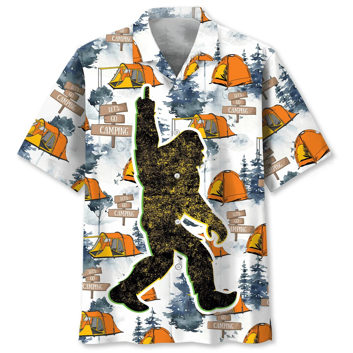 Bigfoot Let S Go Camping Hawaiian Shirt