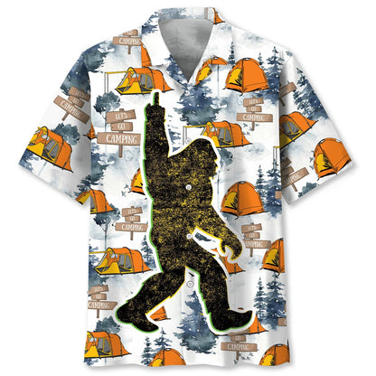Bigfoot Let S Go Camping Hawaiian Shirt