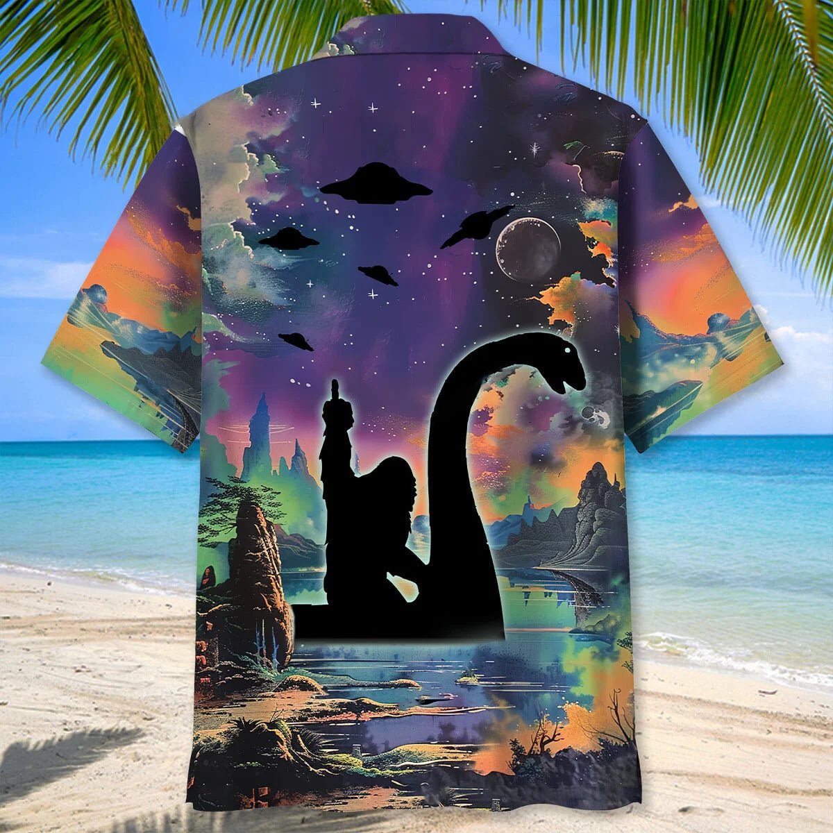 Bigfoot Nessie Night Hawaiian Shirt