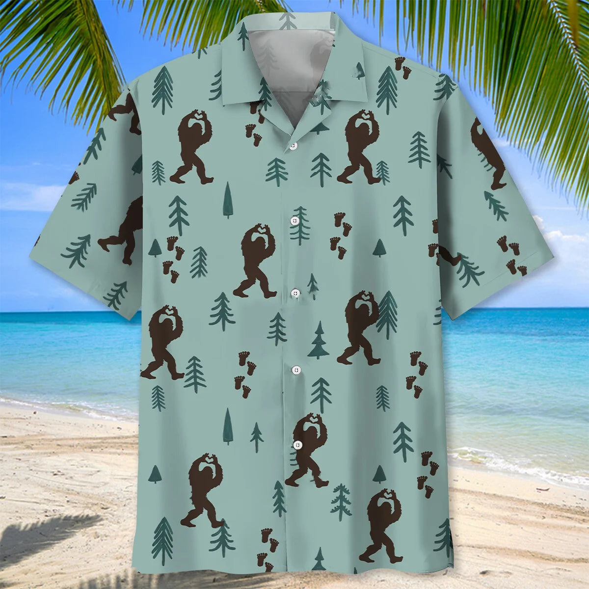 Bigfoot Silhouette Hawaiian Shirts