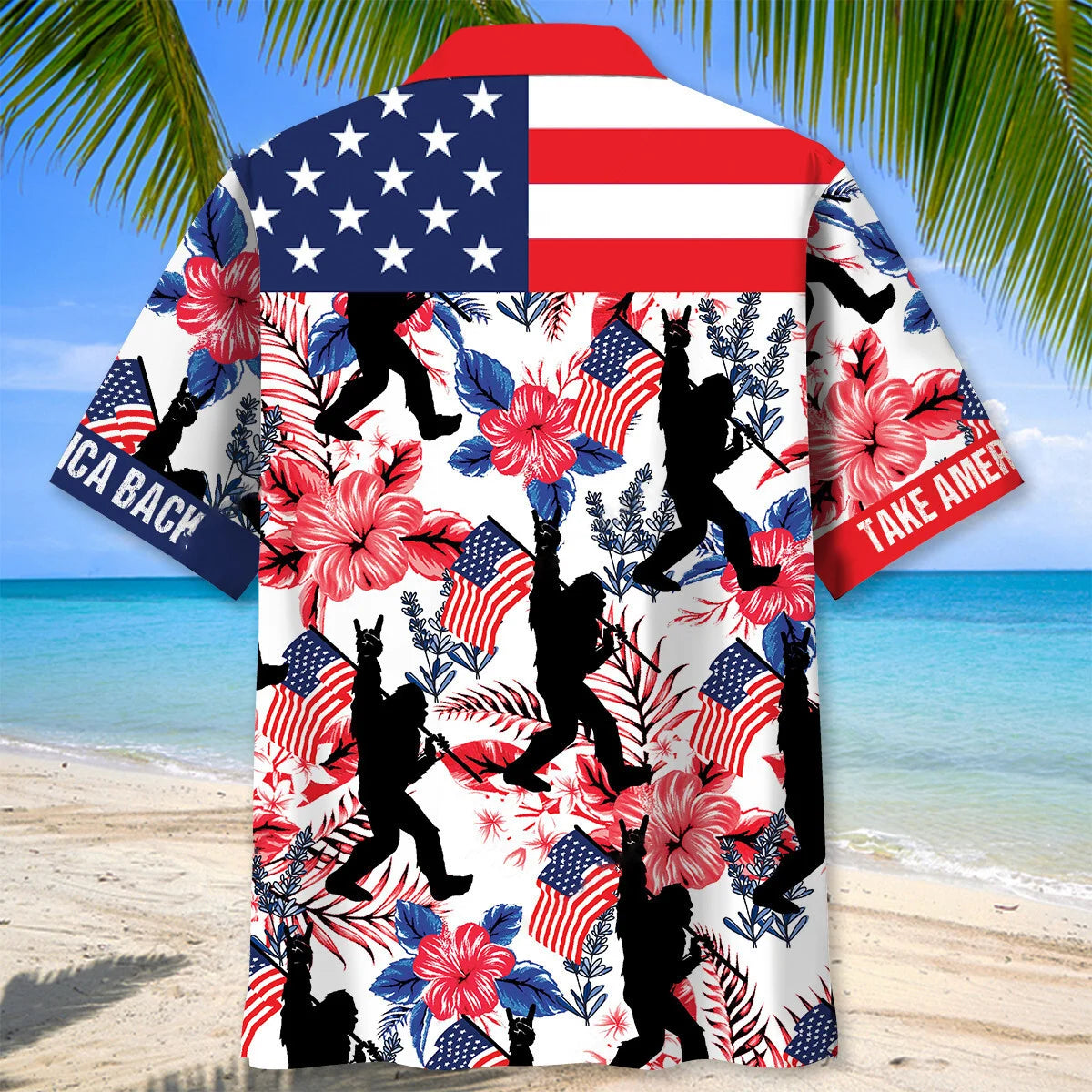 Bigfoot Take America Back Hawaiian Shirt
