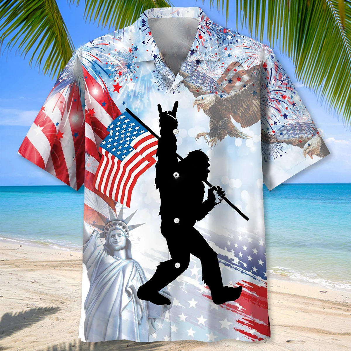 Bigfoot Usa Hawaiian Shirt