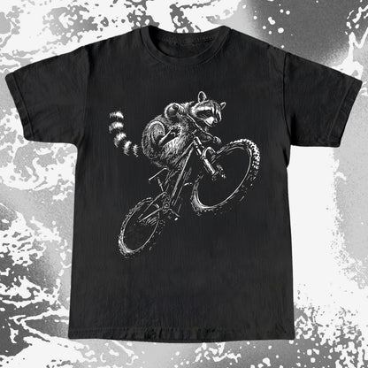Raccoon Riding Bike Funny Cycling Shirt, funny meme tee gift (view 3)