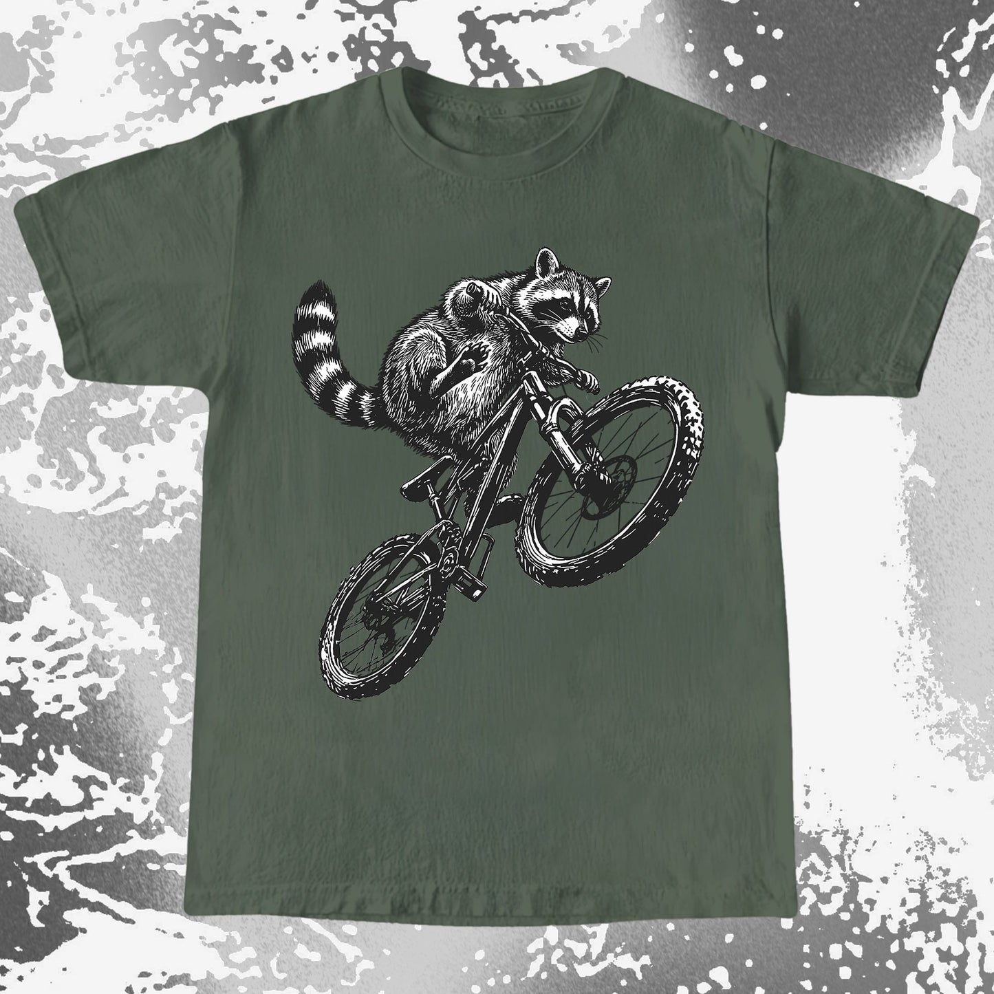 Raccoon Riding Bike Funny Cycling Shirt, funny meme tee gift (view 6)