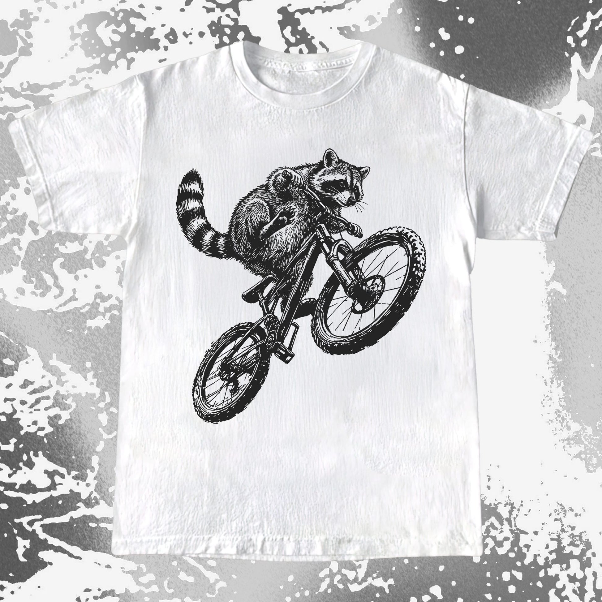 Raccoon Riding Bike Funny Cycling Shirt, funny meme tee gift (view 2)