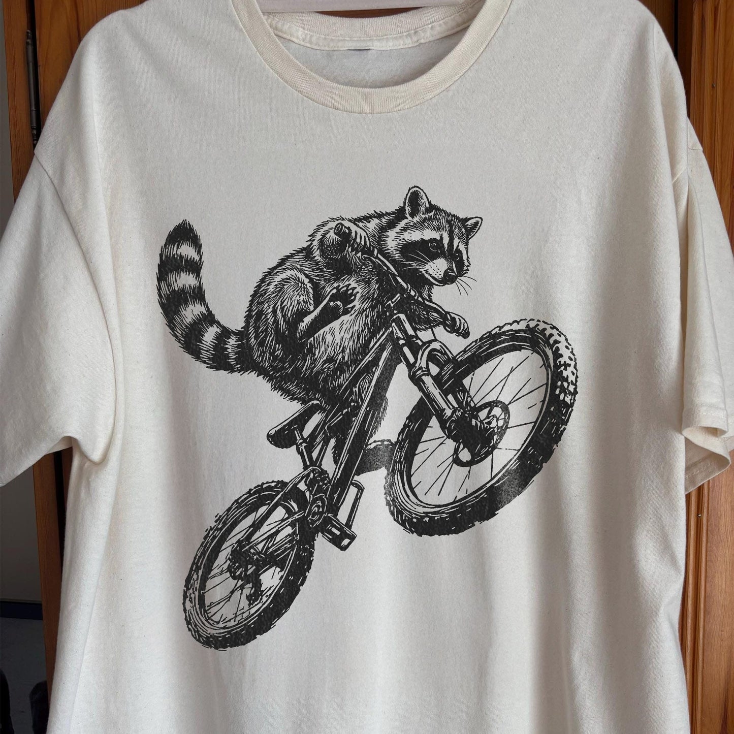 Raccoon Riding Bike Funny Cycling Shirt, funny meme tee gift (view 10)