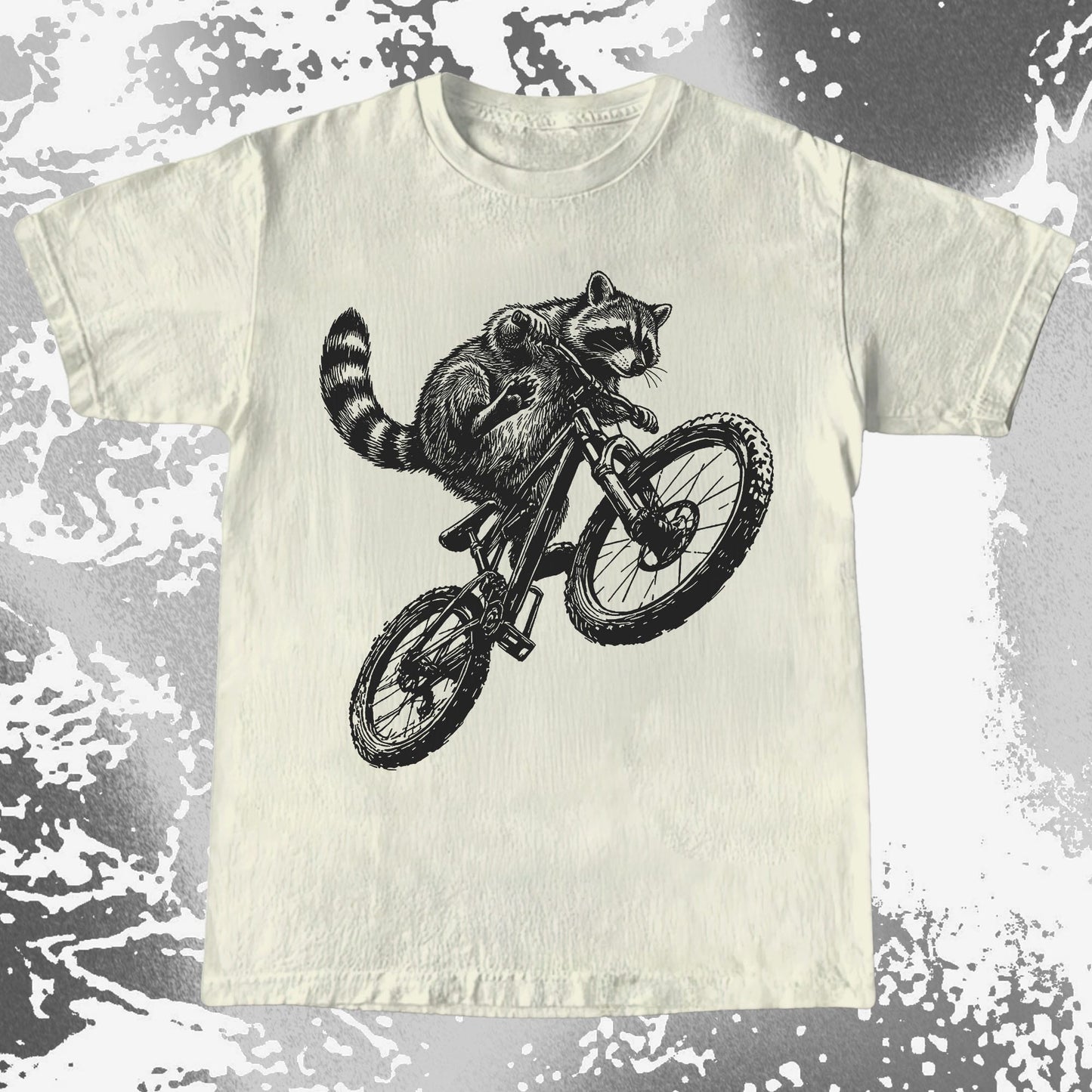 Raccoon Riding Bike Funny Cycling Shirt, funny meme tee gift (view 4)