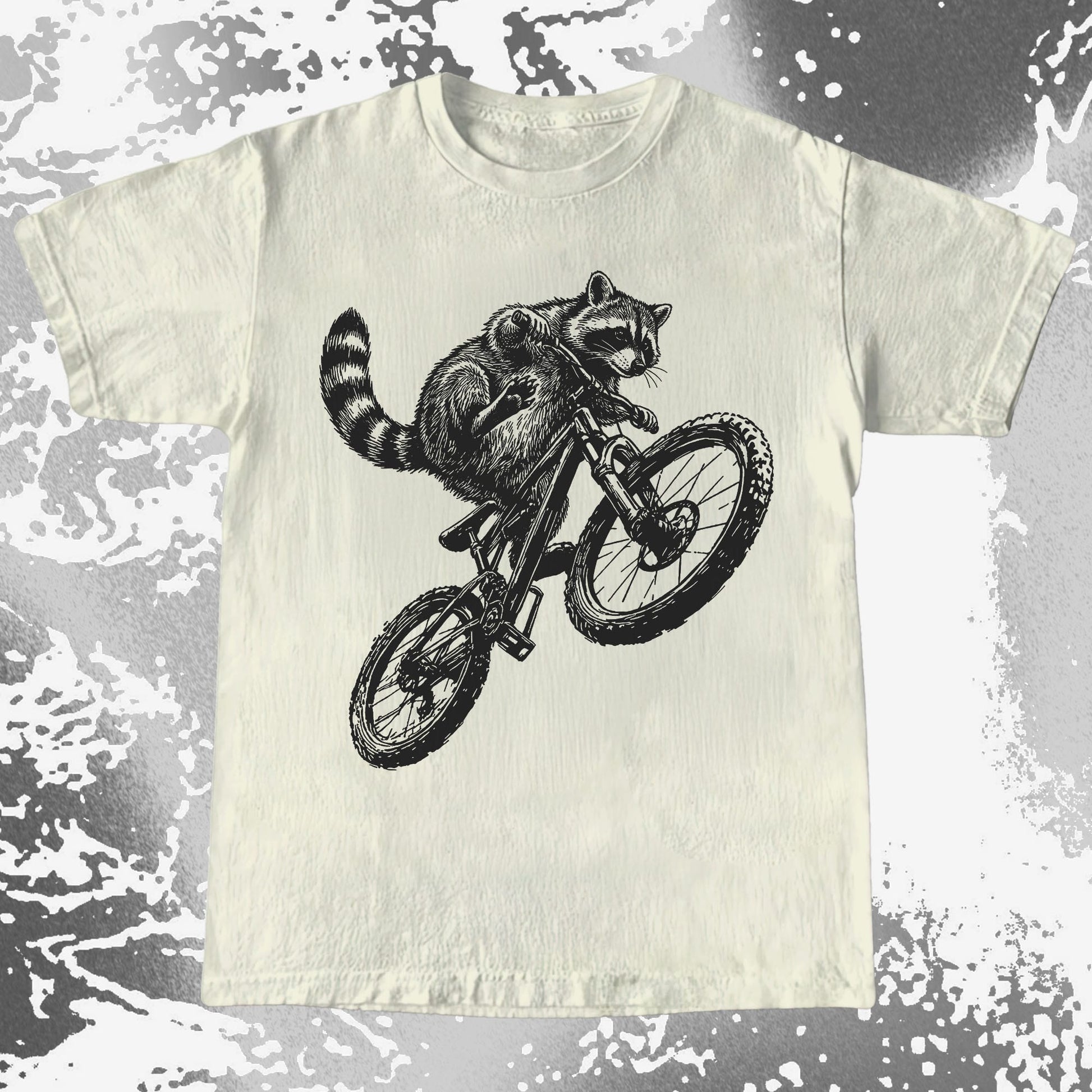 Raccoon Riding Bike Funny Cycling Shirt, funny meme tee gift (view 4)