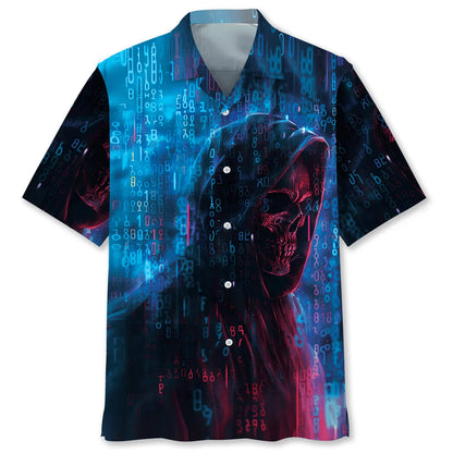 Binary Skull Hawaiian Shirt