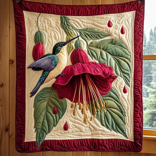 Bird And Flower Quilt Blanket