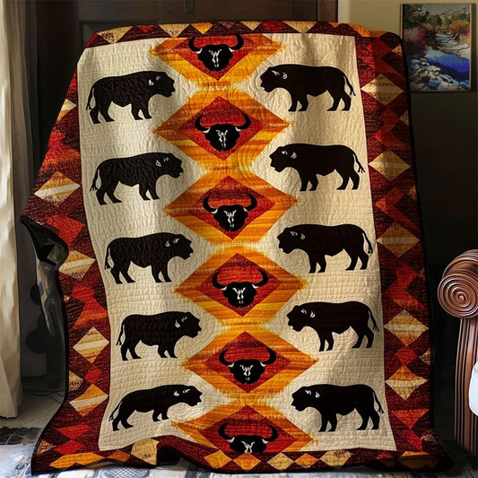 Bison Native American Quilt Blanket