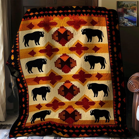 Bison Native American Quilt Blanket