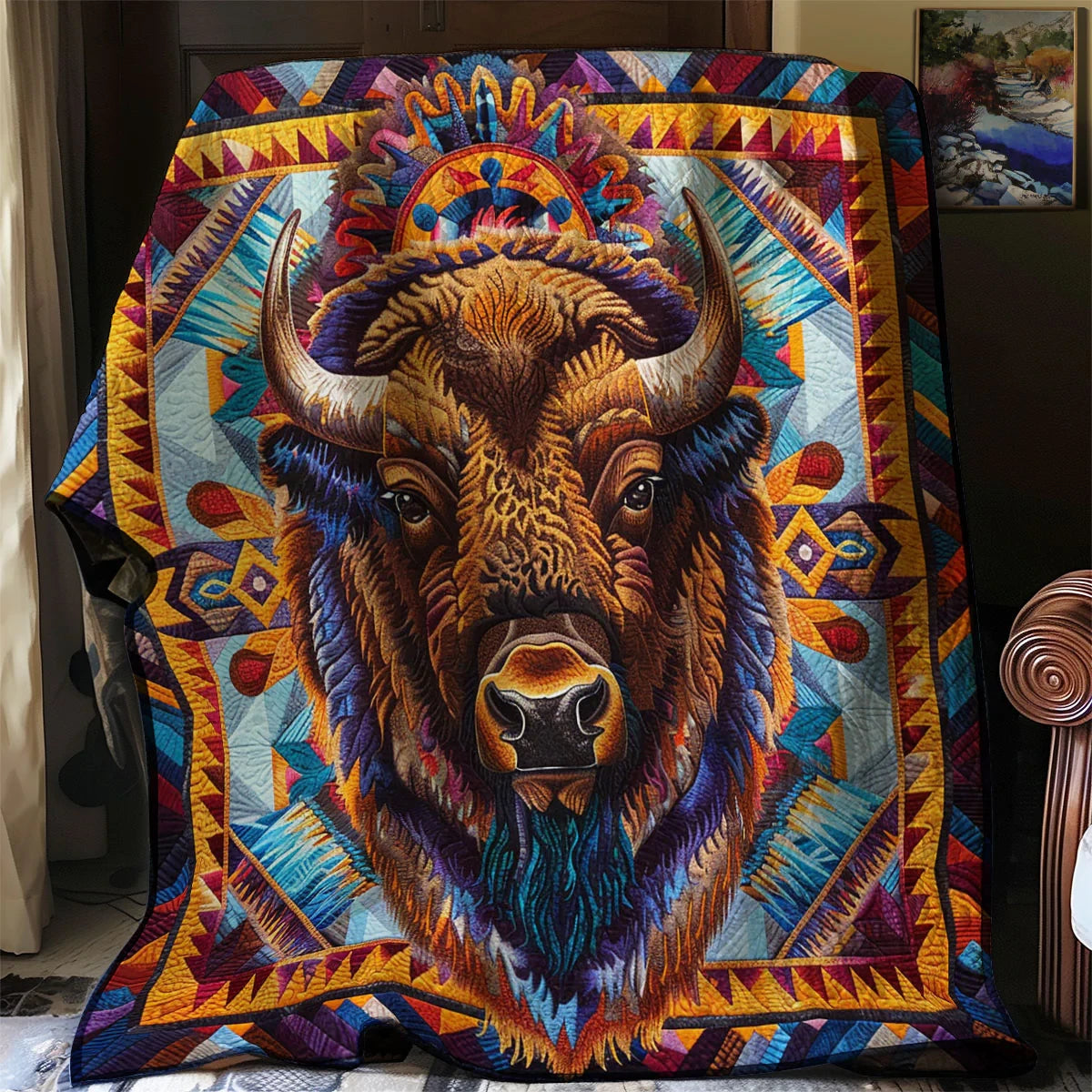Bison Quilt Blanket
