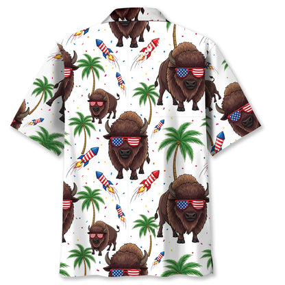 Bison Proud of America Hawaiian Shirt