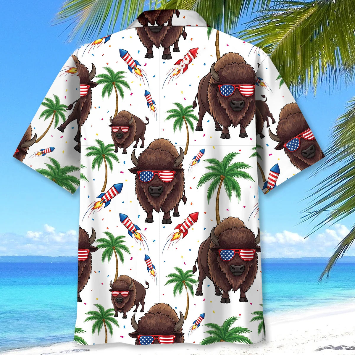 Bison Proud of America Hawaiian Shirt