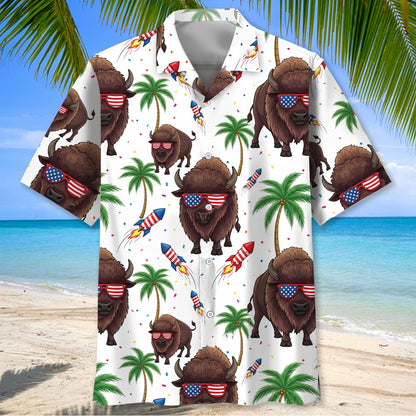 Bison Proud of America Hawaiian Shirt