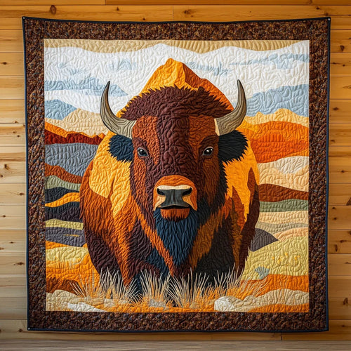 Bison's Majesty Quilt Blanket