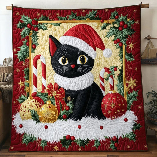 Black Cat Glow Quilt Blanket