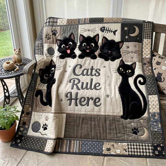 Black Cat Patchwork Quilt Blanket