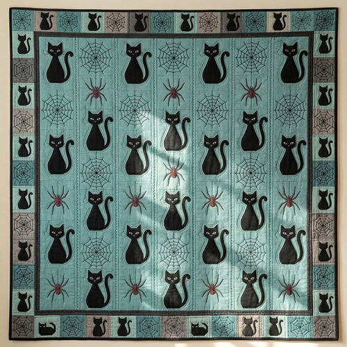 Black Cat & Spider Web Quilt Blanket