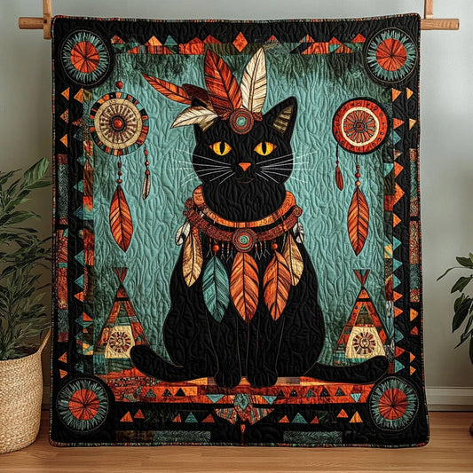 Black Cat Spirit Quilt Blanket