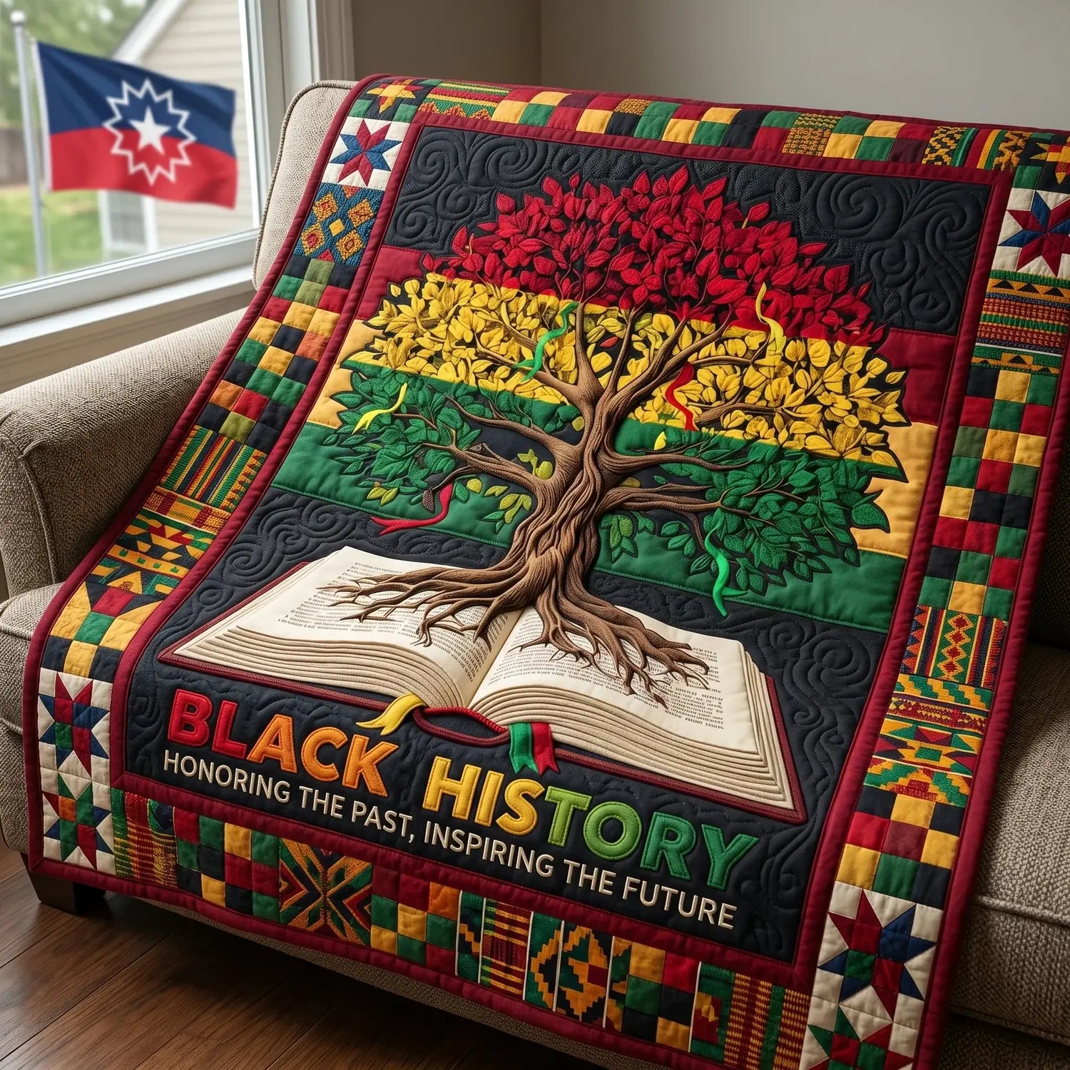 Black History Quilt Blanket