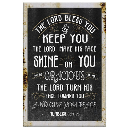 numbers 6 24 26 the lord bless you and keep you rustic farmhouse wall art canvas (view 2)