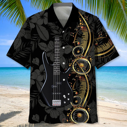 Black Bass Guitar Hawaiian Shirt