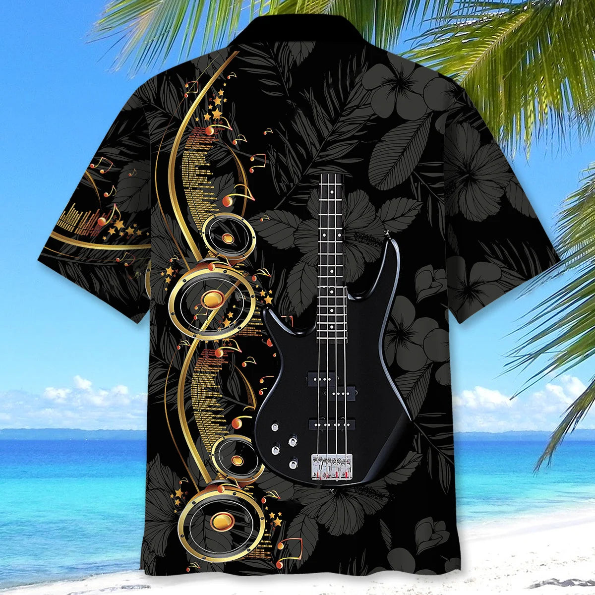 Black Bass Guitar Hawaiian Shirt