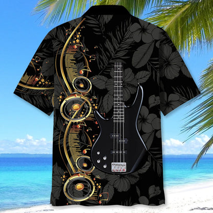 Black Bass Guitar Hawaiian Shirt
