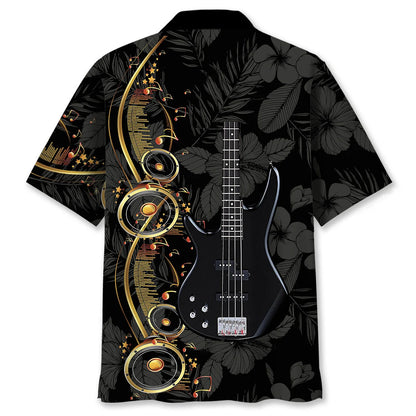 Black Bass Guitar Hawaiian Shirt