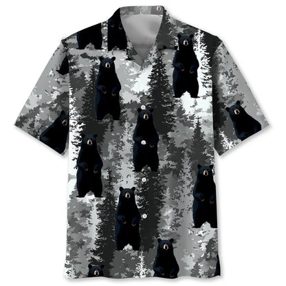 Black Bear Forest Hawaiian Shirt
