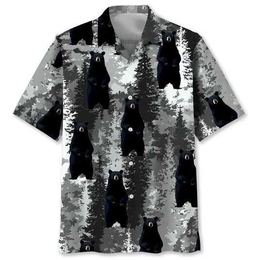 Black Bear Forest Hawaiian Shirt