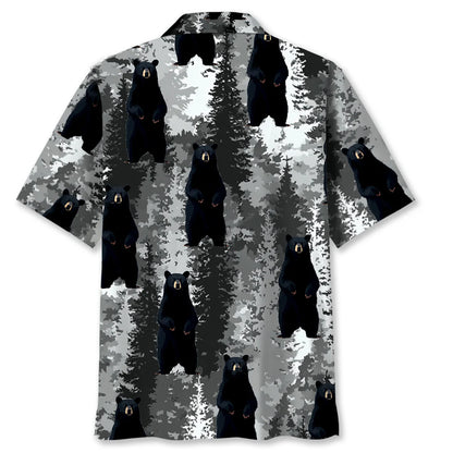 Black Bear Forest Hawaiian Shirt