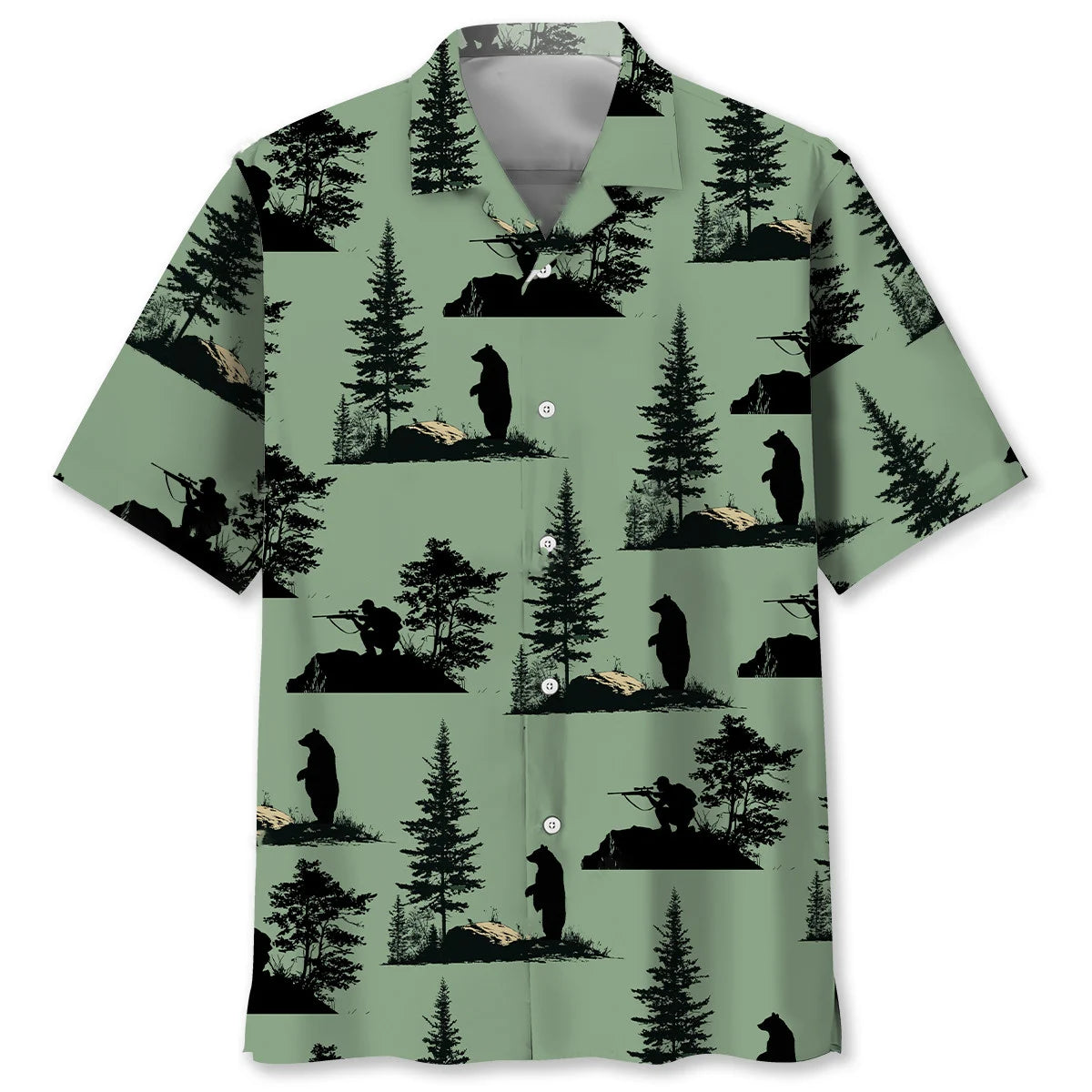 Black Bear Hunting Hawaiian Shirt