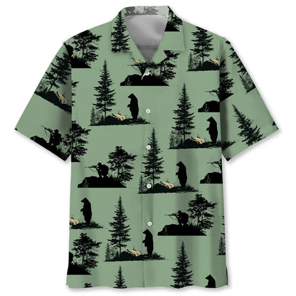 Black Bear Hunting Hawaiian Shirt