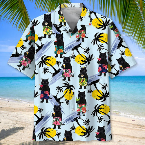Black Cat Summer Hawaiian Shirt