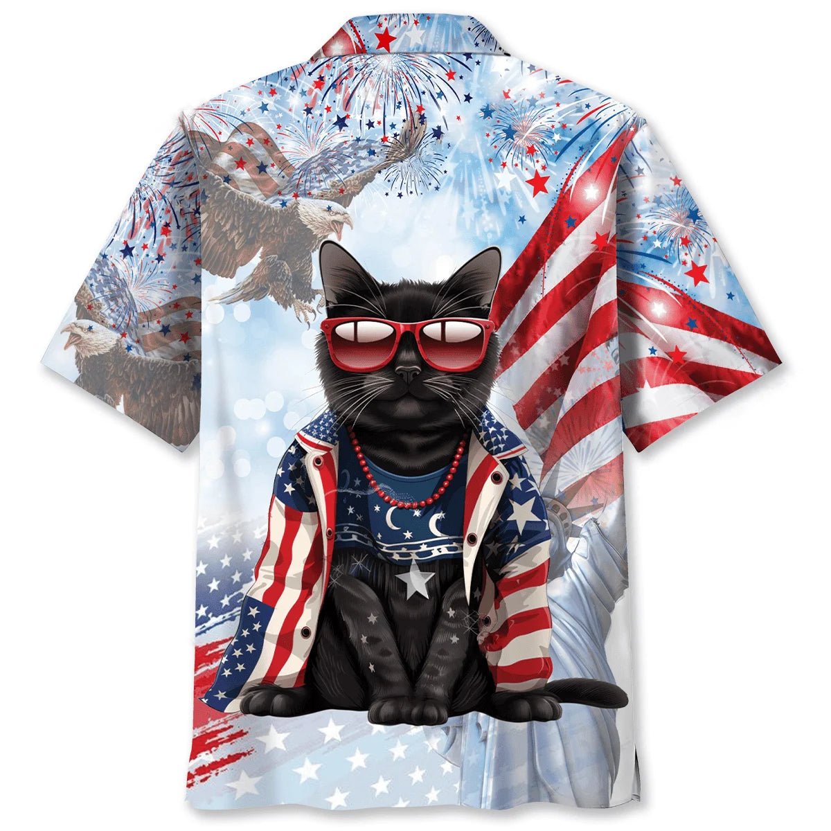 Black Cat Usa Hawaiian Shirt