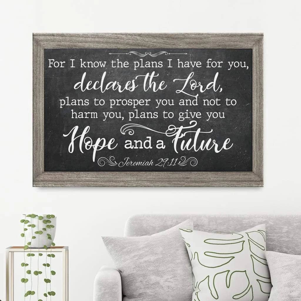 for i know the plans i have for you jeremiah 29 11 bible verse wall art canvas (Landscape) (view 2)