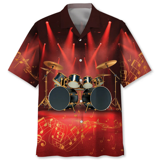 Black Drum on Stage Hawaiian Shirt