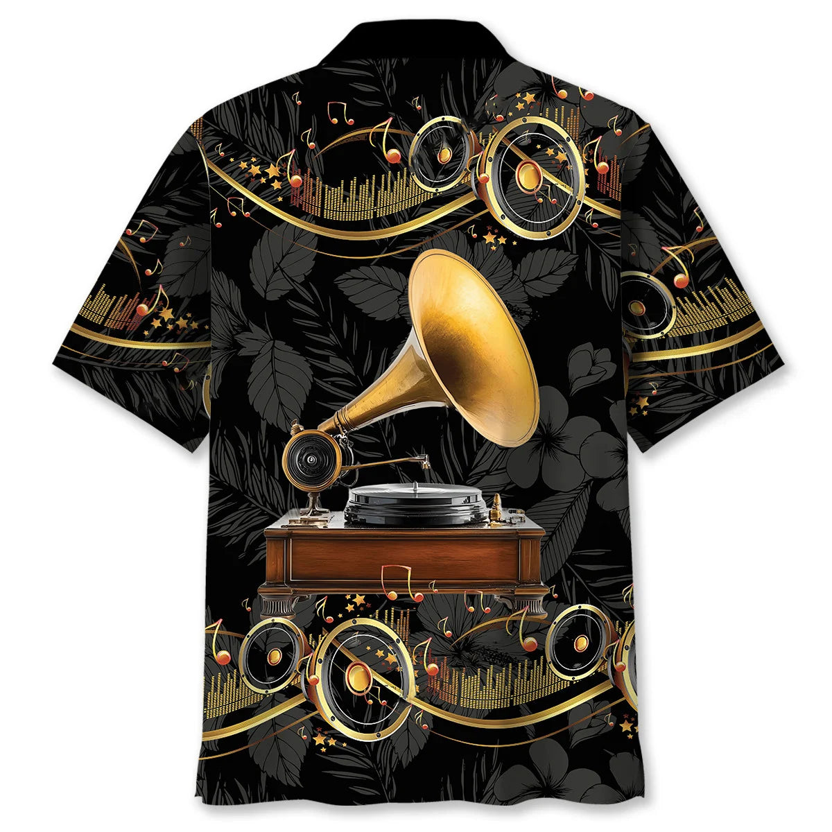 Black Gramophone Hawaiian Shirt
