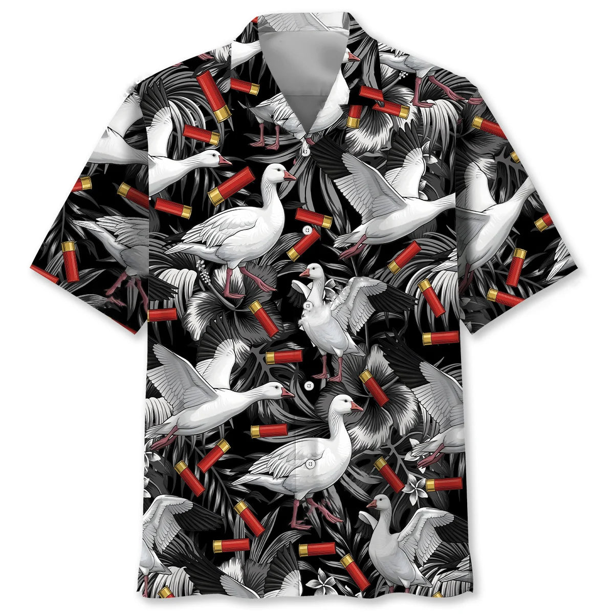 Black Ross Goose Tropical Hawaiian Shirt
