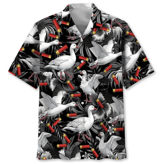Black Ross Goose Tropical Hawaiian Shirt